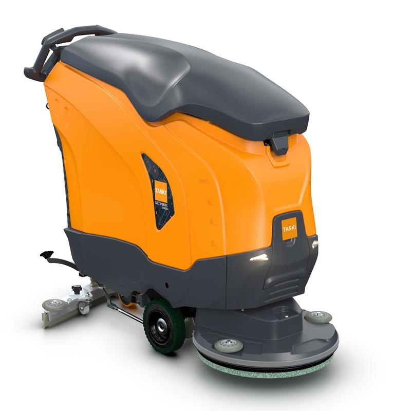 Der TASKI ULTIMAXX 2900 SD50 Performance EBU von Diversey Deutschland ist eine Scheuersaugmaschine der neuesten Generation mit Radantrieb, einem 63L Tank und 50cm Einzelscheibe, ideal für die effektive Reinigung von Industrieböden.