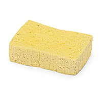 The Nölle Profi Brush Viscose Sponge, Rectangular 15x8x4 cm—a rectangular yellow cleaning sponge with a textured surface from Nölle Profi Brush Bürsten- & Pinseltechnik e.K.—is pictured against a solid white background for effective cleaning.