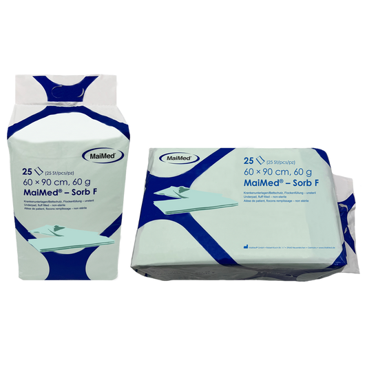 MaiMed-Sorb F Krankenunterlagen unsteril Zellstoff-Flocken, 60x90cm, 60g, 4x25 St./Karton | Karton (100 Stück)