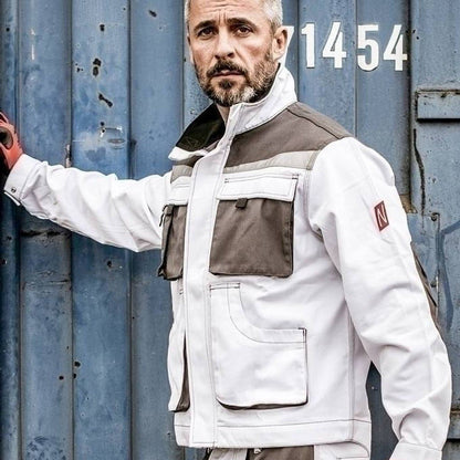 NITRAS MOTION TEX PLUS, Arbeitsjacke, weiß / grau