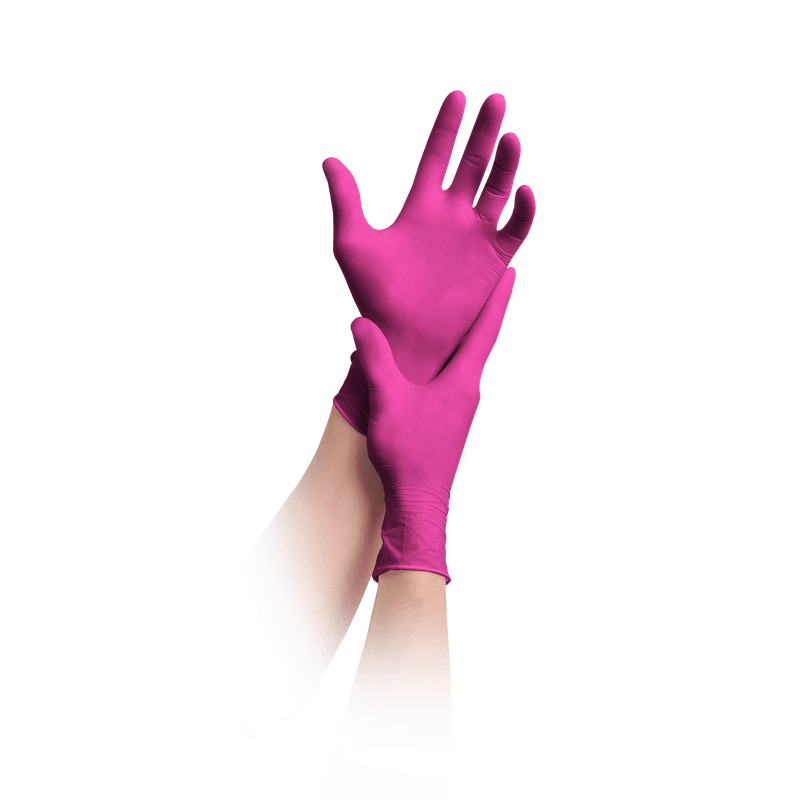 latexfreie handschuhe MaiMed-solution100 Latexfreie-Handschuhe, magenta, unsteril, puderfrei