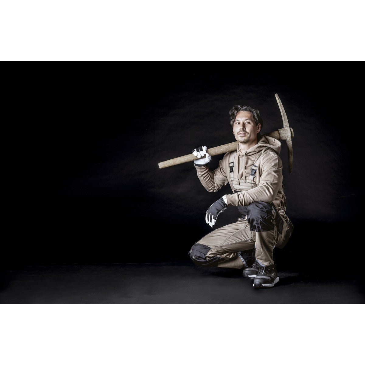 NITRAS MOTION TEX PRO FX, Latzhose, khaki / schwarz