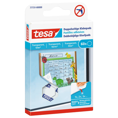 tesa Double-Sided Adhesive Pads for Transparent Surfaces and Glass