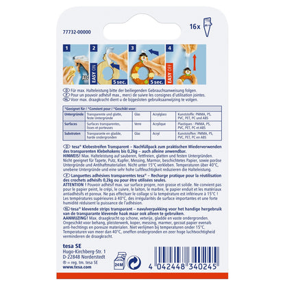 tesa Adhesive Tape for Transparent Surfaces and Glass, up to 0.2 kg