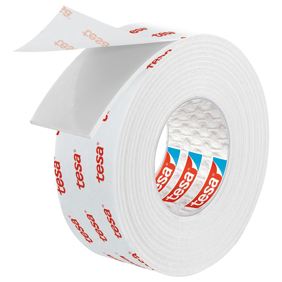 tesa Powerbond Mounting Tape for Wallpaper and Plaster, White, up to 10 kg/m, 1.5 m x 19 mm