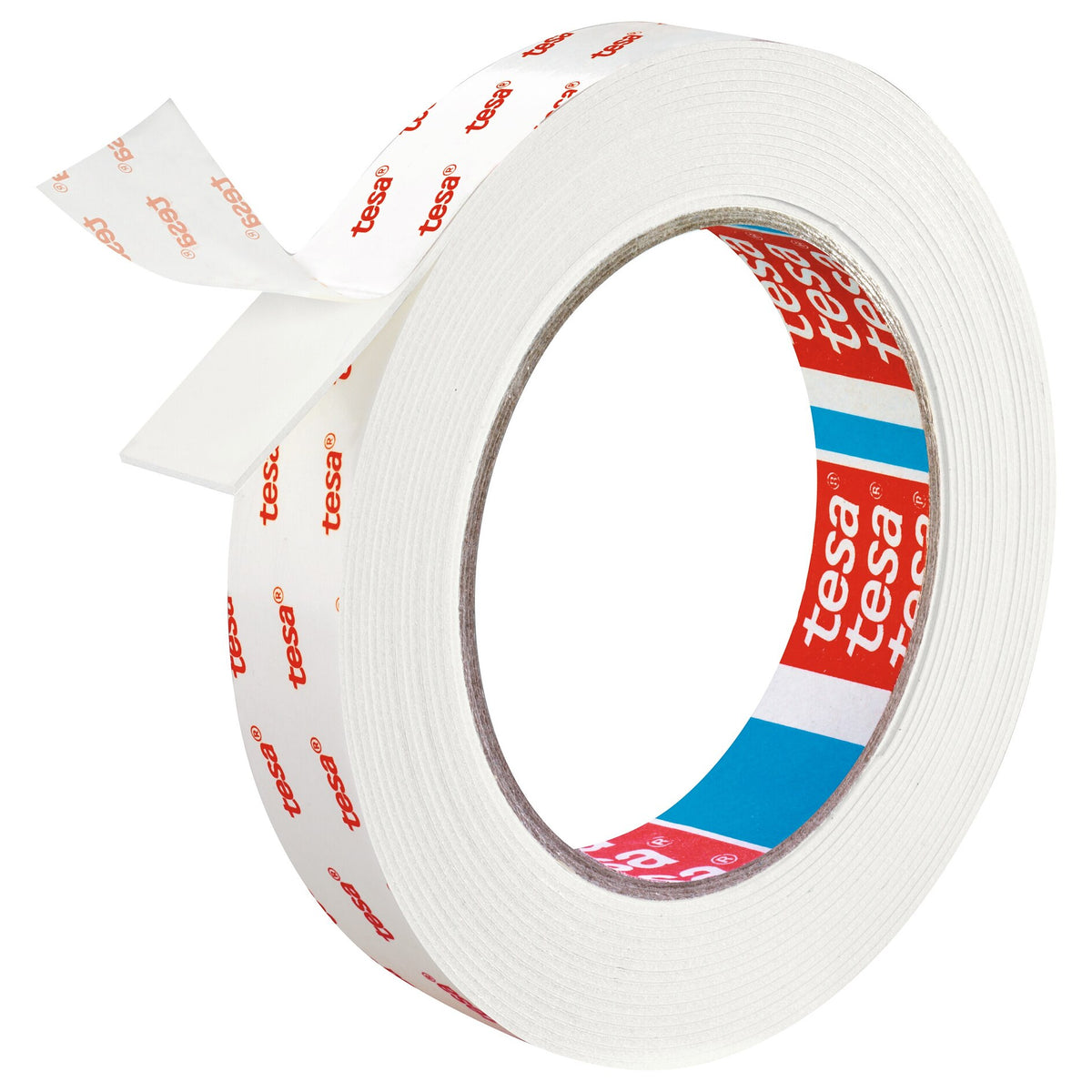 tesa Powerbond Mounting Tape for Wallpaper and Plaster, White, up to 10 kg/m, 5 m x 19 mm