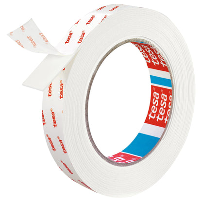 tesa Powerbond Mounting Tape for Wallpaper and Plaster, White, up to 10 kg/m, 5 m x 19 mm