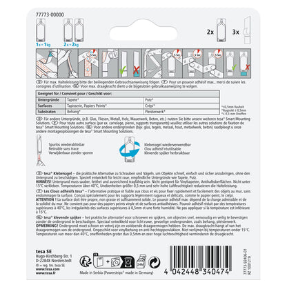 tesa Adhesive Nails for Wallpaper and Plaster, White, up to 1 kg