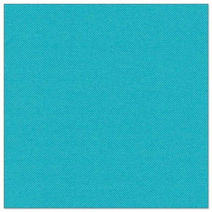 A square, light blue PAPSTAR 20 napkins "ROYAL Collection" 1/4-fold napkin (40x40 cm) of PAPSTAR GmbH with a subtle woven texture stands evenly illuminated against a plain white background.