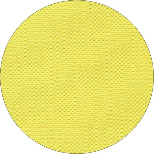A yellow, round object with a textured, repeating grid pattern on its surface, similar to the high-quality tissue fabric of the “ROYAL Collection” tablecloth from the PAPSTAR GmbH, with small, raised squares arranged in a uniform pattern.