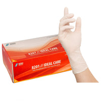 NITRAS IDEAL CARE, latex disposable gloves, white