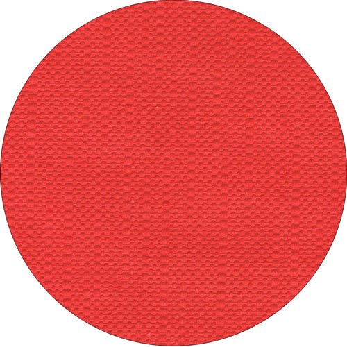 A red, round object with a textured surface—reminiscent of the shimmering “ROYAL Collection” tablecloth from the PAPSTAR GmbH – viewed from above.