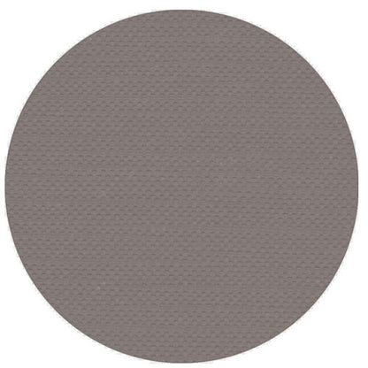 Against a white background, there is a continuous gray-brown circle with a subtle textured pattern, reminiscent of the high-quality tissue fabric of the “ROYAL Collection” tablecloth from the PAPSTAR GmbH.