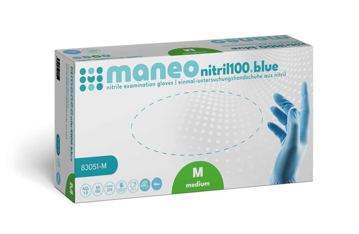 MANEO Nitril-Handschuhe, hygienisch und strapazierfähig