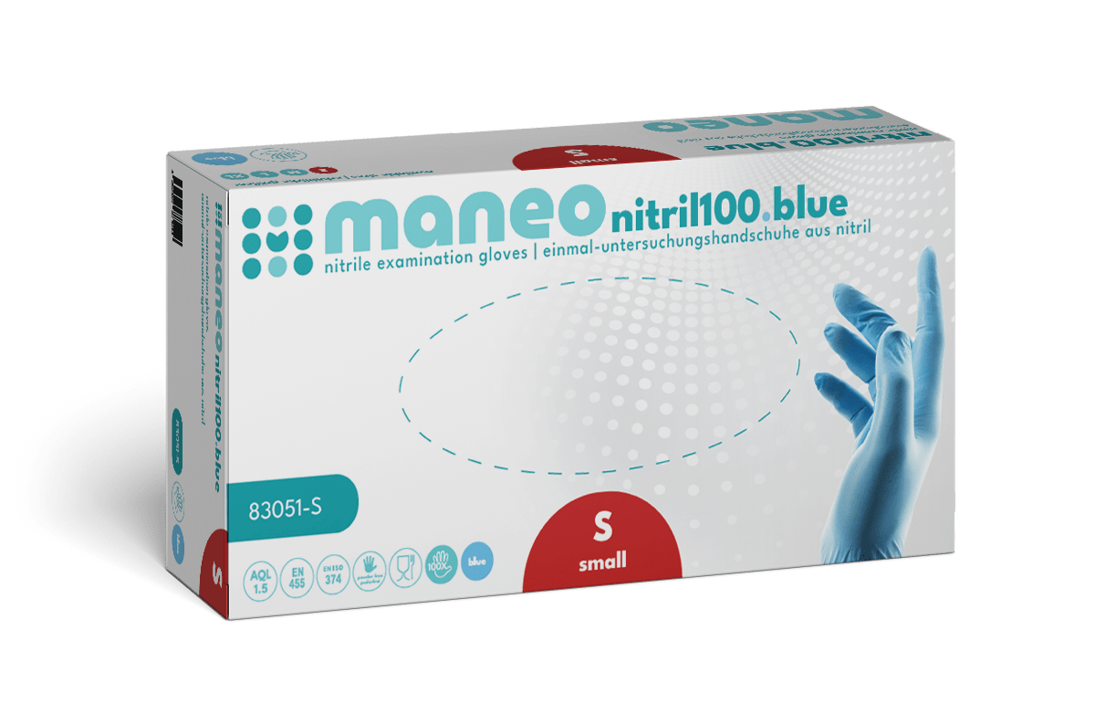 nitril-handschuhe hersteller deutschland Blau / S