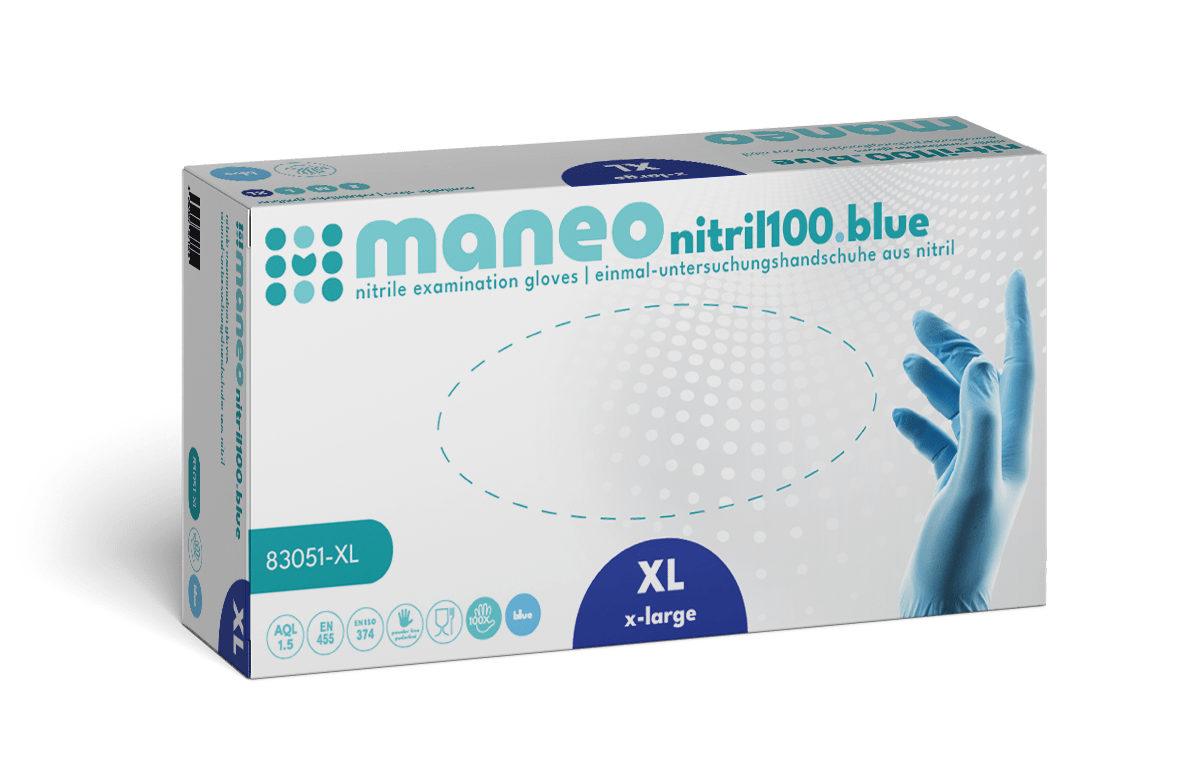 MANEO Nitril-Handschuhe, hygienisch und strapazierfähig
