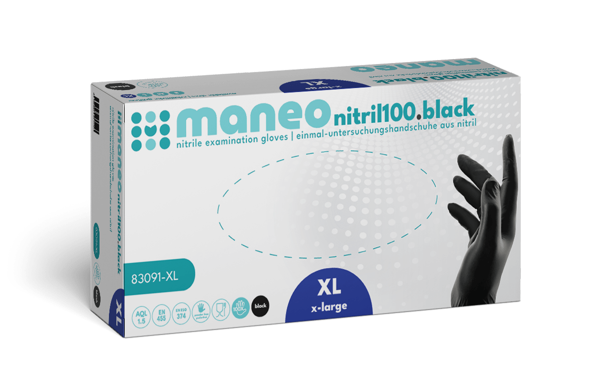 MANEO Nitril-Handschuhe, hygienisch und strapazierfähig
