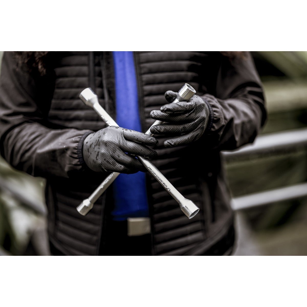 NITRAS TOUGH GRIP LIGHT, nitrile disposable gloves, black