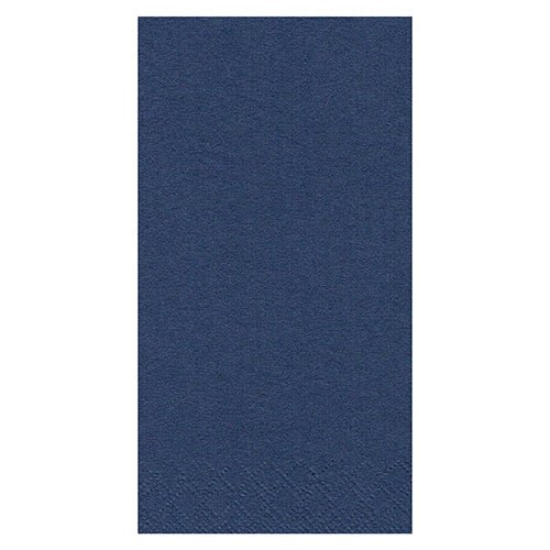 Die PAPSTAR 250 Servietten, 3-lagig 1/8-Falz von PAPSTAR GmbH ist eine unifarbene, marineblaue, rechteckige Serviette mit dezenter Struktur am Rand in der Größe 33 x 33 cm - ideal für die Gastronomie mit Stil und Haltbarkeit. Ausgestellt auf einem weißen Hintergrund.