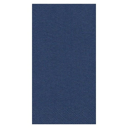 Die PAPSTAR 250 Servietten, 3-lagig 1/8-Falz von PAPSTAR GmbH ist eine unifarbene, marineblaue, rechteckige Serviette mit dezenter Struktur am Rand in der Größe 33 x 33 cm - ideal für die Gastronomie mit Stil und Haltbarkeit. Ausgestellt auf einem weißen Hintergrund.