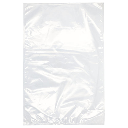 A PAPSTAR 100 edge-sealed bag, PA/PE transparent, from PAPSTAR GmbH, is depicted on a plain white background. The rectangular bag shows visible folds and creases, ideal for food storage.