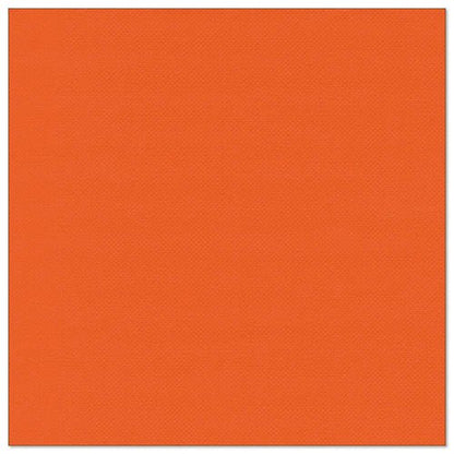 A solid-colored, bright orange square napkin with a subtle texture - ideal for table decoration or to combine with PAPSTAR GmbH 20 napkins "ROYAL Collection" 1/4-fold 40 cm x 40 cm.