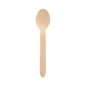 The PAPSTAR wooden spoon "pure" (15.7 cm) from PAPSTAR GmbH is depicted on a white background - its simple, robust design offers an eco-friendly alternative for environmentally conscious users; the package contains 100 pieces in a folding box.