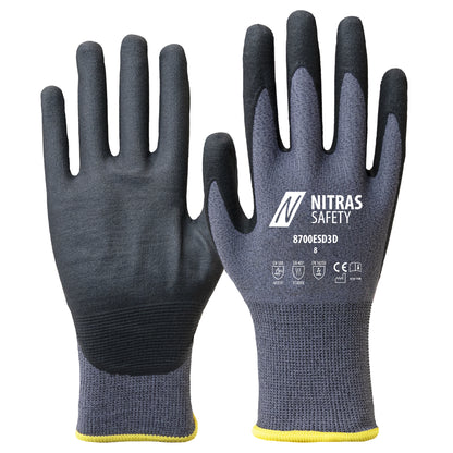 NITRAS assembly gloves, gray / black