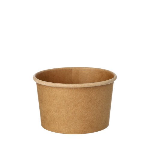 Ein schlichter brauner PAPSTAR Suppenbecher rund (230 ml), ideal für Suppen und Snacks, ungebrandet und leer, ist auf weißem Hintergrund abgebildet - perfekt für den Einsatz in der Gastronomie. Packung mit 25 Stück von PAPSTAR GmbH.