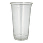 The PAPSTAR PLA "pure" cold drink cups, crystal clear (Ø 9.5 cm, 15.14 cm) from PAPSTAR A biodegradable, single-use plastic cup stands upright against a plain white background.