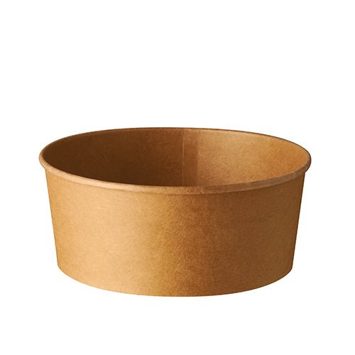 The PAPSTAR 50 salad bowls made of brown cardboard with a PLA coating from PAPSTAR GmbH offers round, unprinted bowls—perfect as an eco-friendly and biodegradable option for salads.