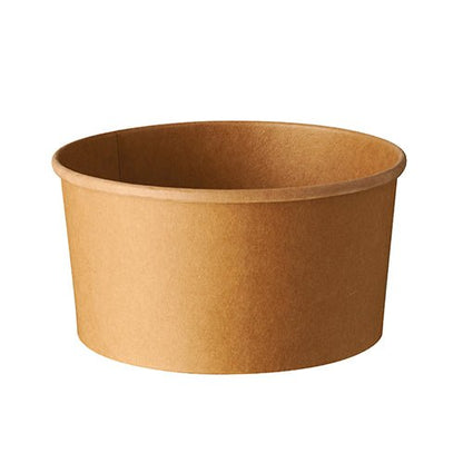 The PAPSTAR 50 brown cardboard salad bowls with a PLA coating, round and without lids, are eco-friendly and ideal for sustainable food packaging. Brand: PAPSTAR GmbH.