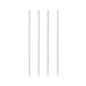 Four white PAPSTAR shake straws paper "pure" (Ø 8 mm, 25 cm) from PAPSTAR GmbH are neatly arranged in a row - sustainable, eco-friendly straws (100 pieces), ideal for any drink.