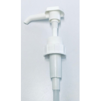 Ein weißer Dr. Schnell Dosierhilfen Dispenser der DR.SCHNELL GmbH & Co. KGaA steht, von oben betrachtet, auf einem schlichten, hellen Untergrund - perfekt, um Reinigungsmittel präzise und bequem zu dosieren.