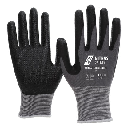 NITRAS FLEXIBLE FIT+, Montagehandschuhe, grau / schwarz