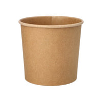Ein schlichter, brauner PAPSTAR Suppenbecher aus Pappe (760 ml, Ø 11,5 cm, 11 cm hoch), abgebildet mit gerolltem Rand vor weißem Hintergrund. 25 Stück im Pack von PAPSTAR GmbH.