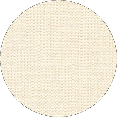 Ein flaches, rundes, cremefarbenes Objekt mit einer strukturierten, genoppten Oberfläche ähnelt dem PAPSTAR Tischdecke "ROYAL Collection" Champagner (25 m x 1,18 m) der PAPSTAR GmbH. Der Hintergrund ist einfarbig weiß.