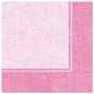 Die PAPSTAR 50 Servietten "ROYAL Collection" 1/4-Falz 40 x 40 cm rosa der PAPSTAR GmbH haben ein leicht strukturiertes rosa Design mit heller Mitte, dunklerem Rand und gestickten weißen Linien - ideal für elegante Tischdekorationen.