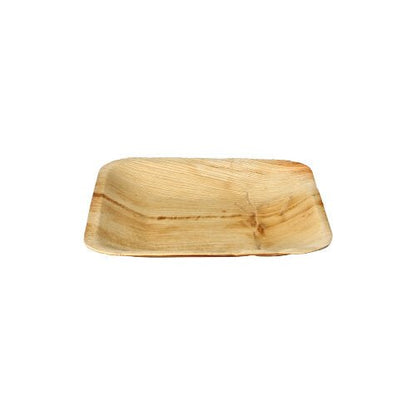 The PAPSTAR 25 plates, palm leaf "pure" from PAPSTAR GmbH is a rectangular, flat plate made of palm leaf with natural wood grain - perfect as an eco-friendly choice for special occasions.