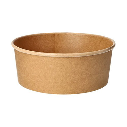 The PAPSTAR 50 salad bowls, made of brown cardboard with a PLA coating from PAPSTAR GmbH offers round, biodegradable bowls—ideal as eco-friendly salad bowls for sustainable enjoyment.