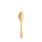 A single PAPSTAR GmbH coffee spoon wood "pure" 12 cm in vintage design stands centrally on a plain white background.