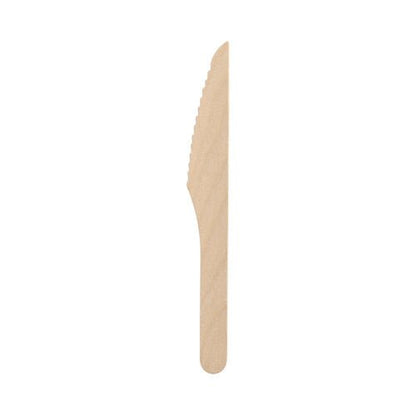 Das PAPSTAR Holzmesser "pure" 16,5 cm, gewachst, aus umweltfreundlichem Holz ist als praktisches Einwegmesser für nachhaltige Nutzung abgebildet - 100 Stück je Faltschachtel (Marke: PAPSTAR GmbH).