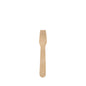 A single PAPSTAR wooden ice cream spoon "pure", 9.4 cm, waxed, environmentally friendly (by PAPSTAR GmbH), stands centrally on a white background.