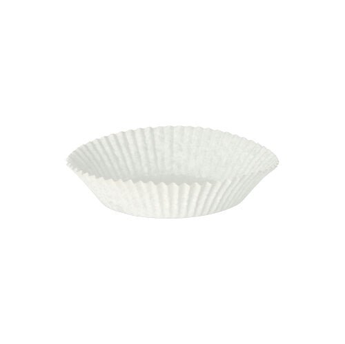 Ein Cupcake-Förmchen rund 1000 der PAPSTAR GmbH mit geriffelten Seiten ist aus einem leichten Winkel vor einem weißen Hintergrund abgebildet.
