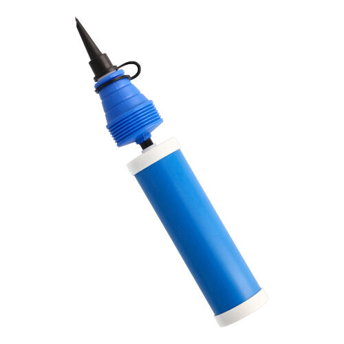 Auf weißem Hintergrund ist die PAPSTAR Spezial-Luftballonpumpe 27,5 cm in Blau der PAPSTAR GmbH abgebildet – ideal zum schnellen und einfachen Aufblasen von Luftballons.