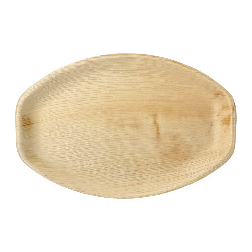 The PAPSTAR 6 trays, palm leaf "pure" oval natural from PAPSTAR GmbH are environmentally friendly, stylish, and functional oval trays with a natural look - perfect for anyone looking for eco-friendly trays.