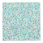 Die PAPSTAR 20 Servietten, 33 cm x 33 cm, 3-lagig, der PAPSTAR GmbH (Design Set 5), zeigen überlappende blaue, blaugrüne und hellgrüne Blätter auf weißem Hintergrund.
