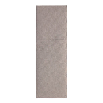 Depicted is a package of PAPSTAR 50 napkins "ROYAL Collection" (48 cm x 30 cm, with cutlery fold) by PAPSTAR GmbH lying flat on a white background, neatly divided into two sections by a visible middle fold.