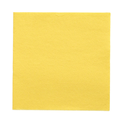 A single yellow PAPSTAR 50 napkins "DAILY Collection", 32 x 32 cm, lies flat on a white background and presents its subtle structural pattern for stylish table decoration.