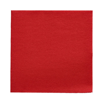 A square red napkin from the PAPSTAR 50 Napkins “DAILY Collection” 1/4 fold (32x32 cm) by PAPSTAR GmbH lies flat on a white background.